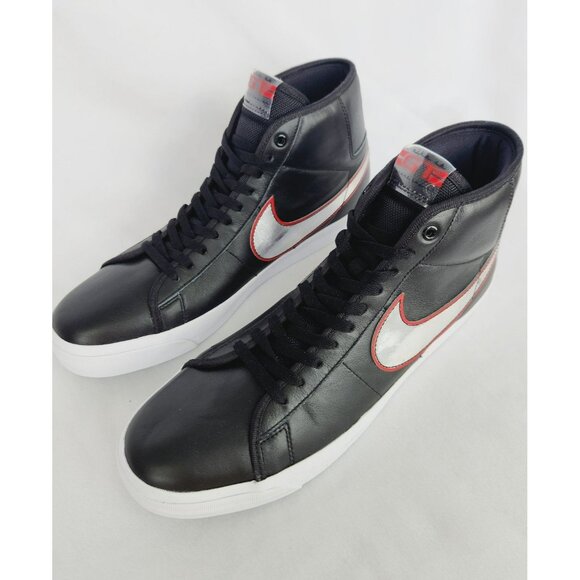 14 MEN\'S NIKE ZOOM BLAZER MID PRO GT FN4182-001 BLACK SILVER RED main image 5